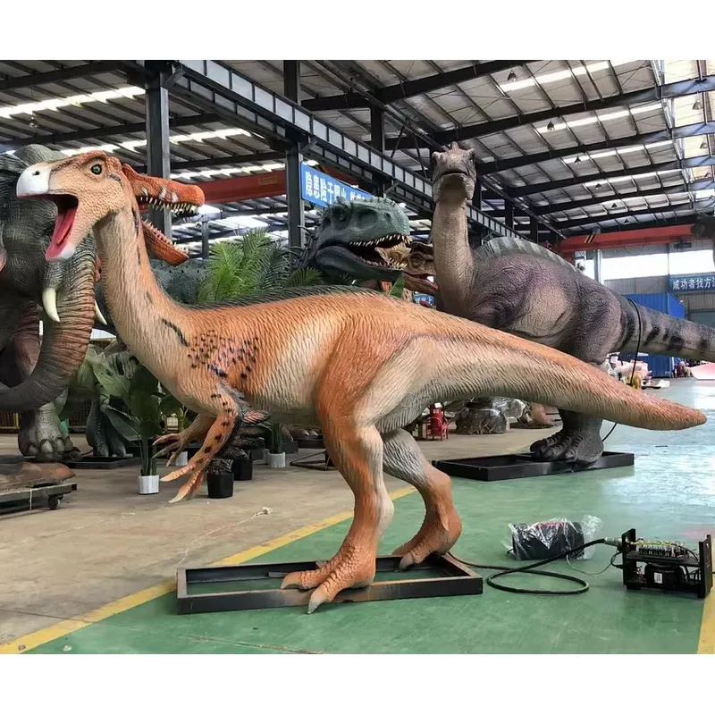 Outdoor Adventure Educator - Estátua de Dinossauro Animado em Fibra