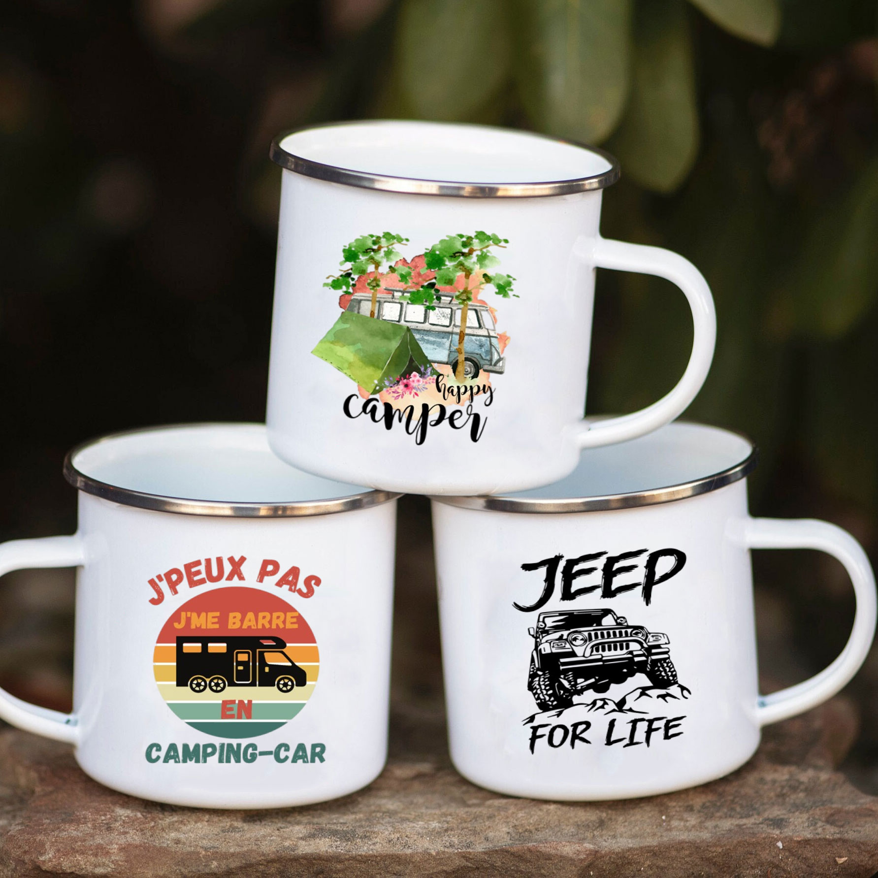 Outdoor Adventure Festival - Camping Enamel Mug, Adventure Together Cup,