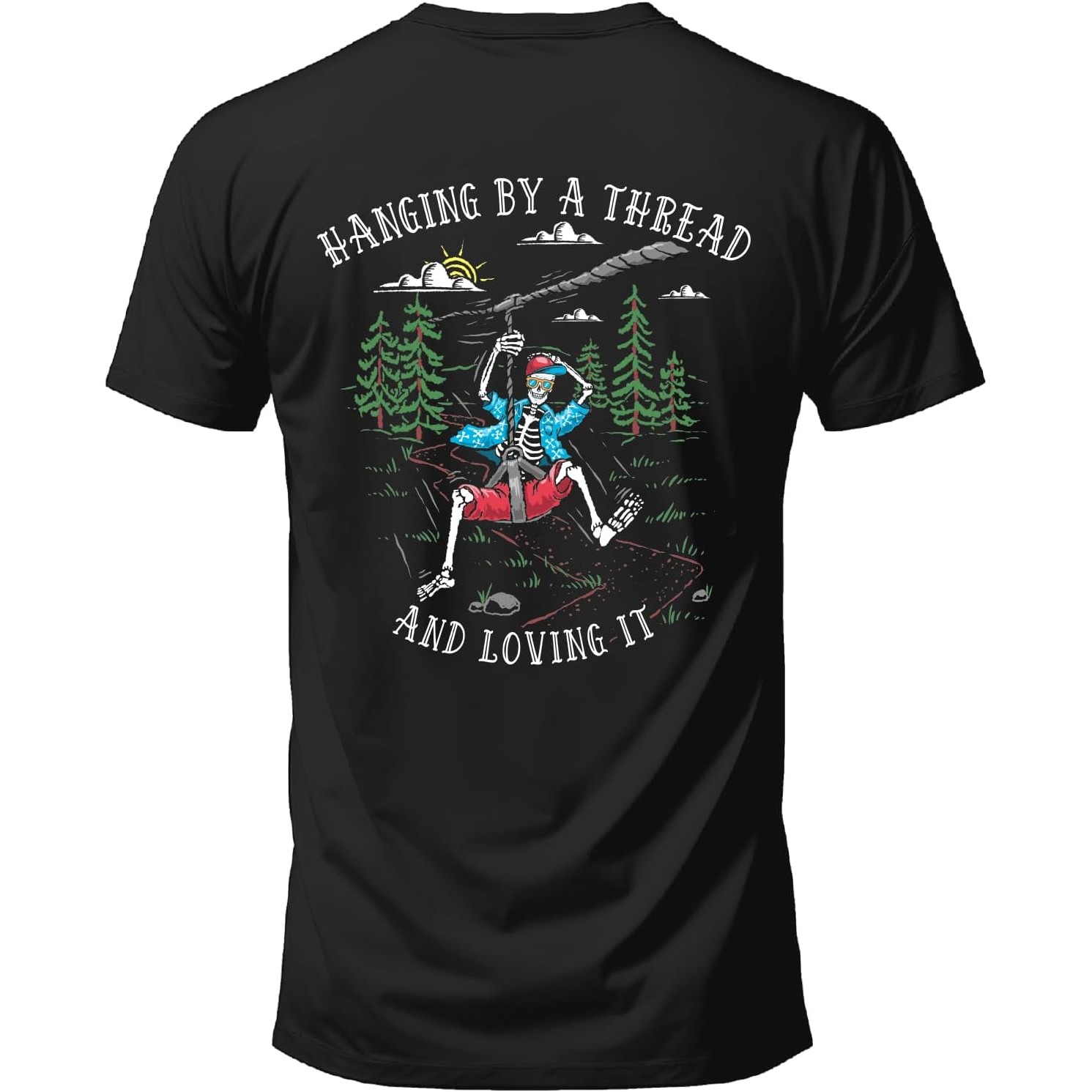 Outdoor Adventure Ziplines & Waterfall Puerto Vallarta - Camiseta masculina com estampa de esqueleto
