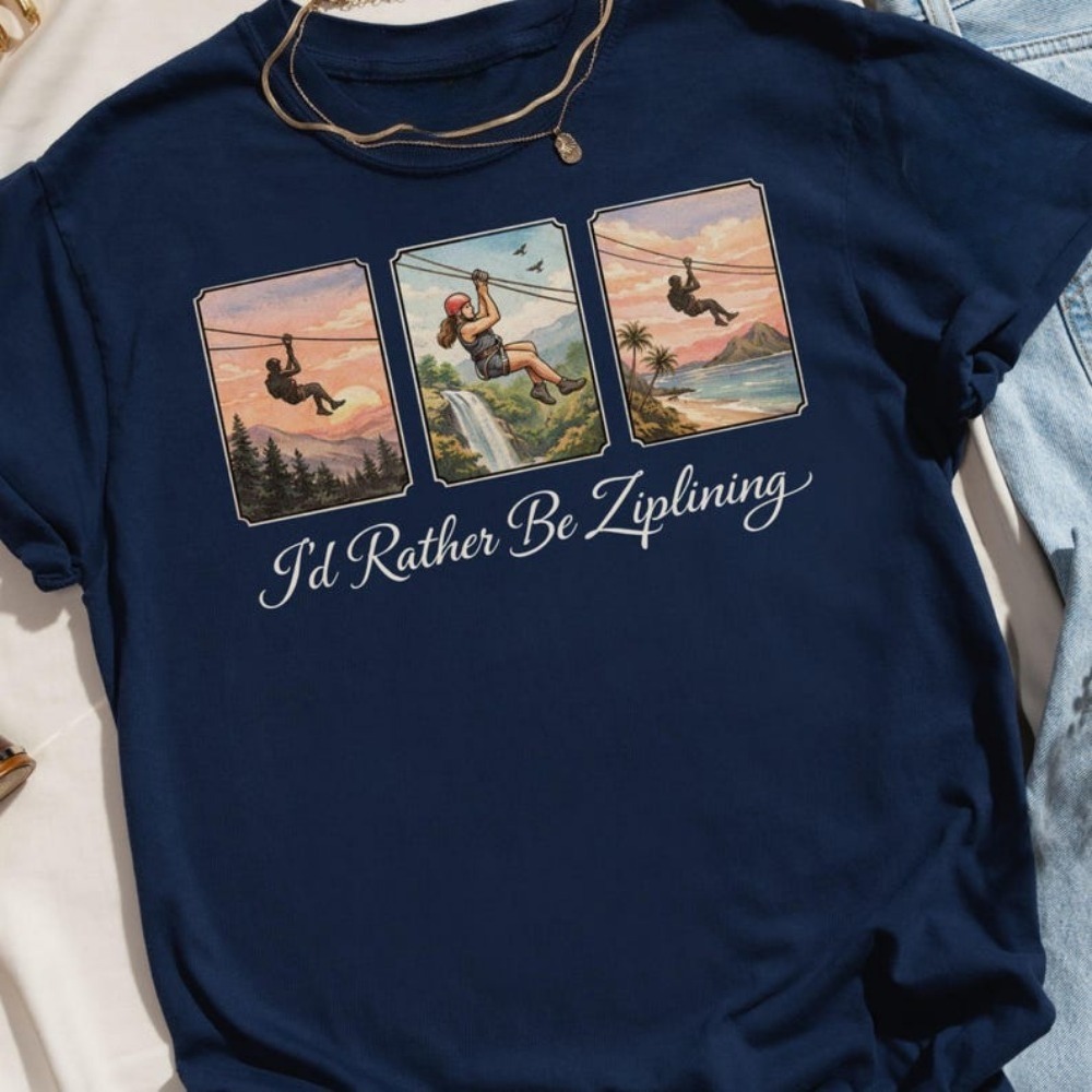 Camiseta 'Eu Preferiria Estar  - Outdoor Adventure Ziplines & Waterfall Puerto Vallarta avaliação e preço