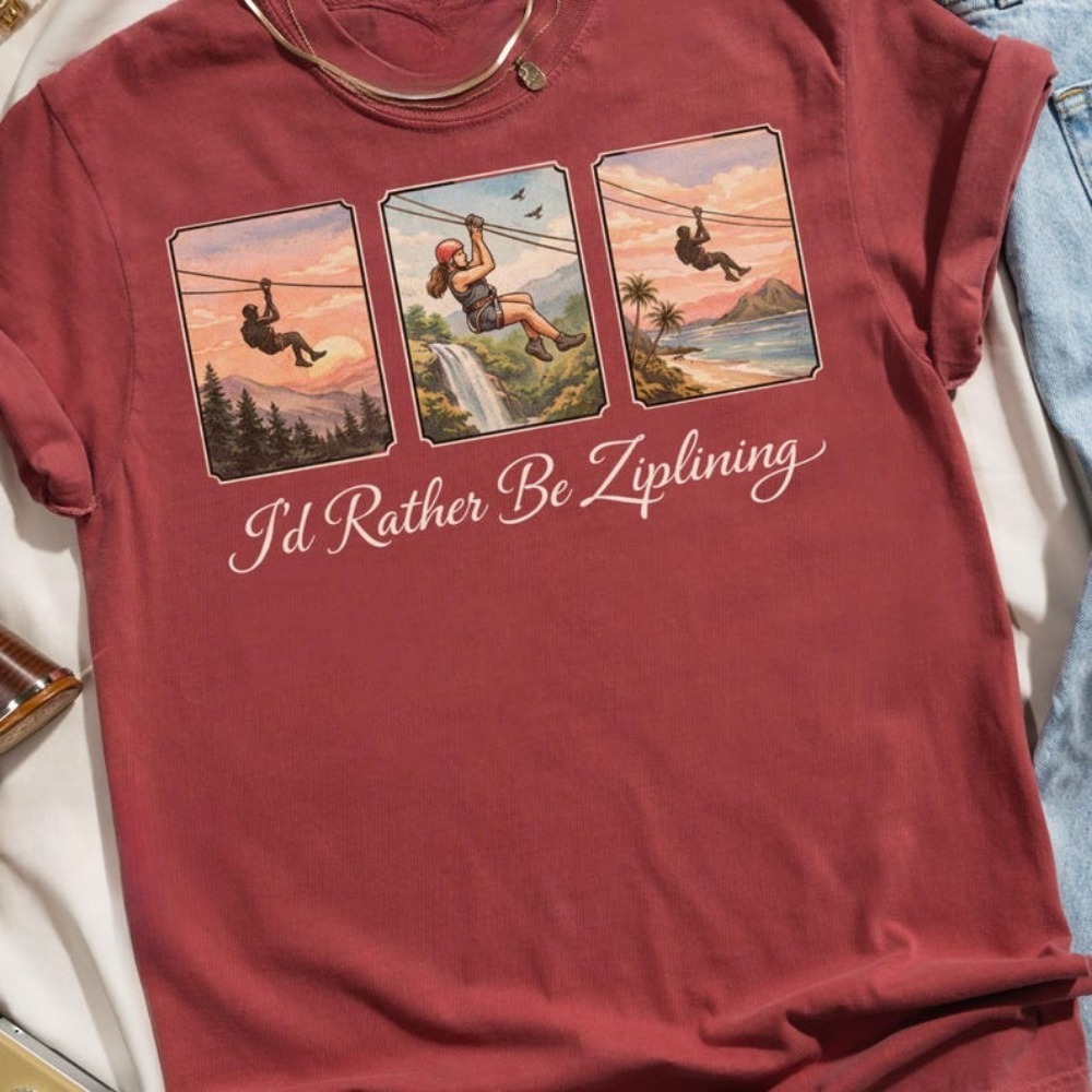 Camiseta 'Eu Preferiria Estar  - Outdoor Adventure Ziplines & Waterfall Puerto Vallarta avaliação e preço
