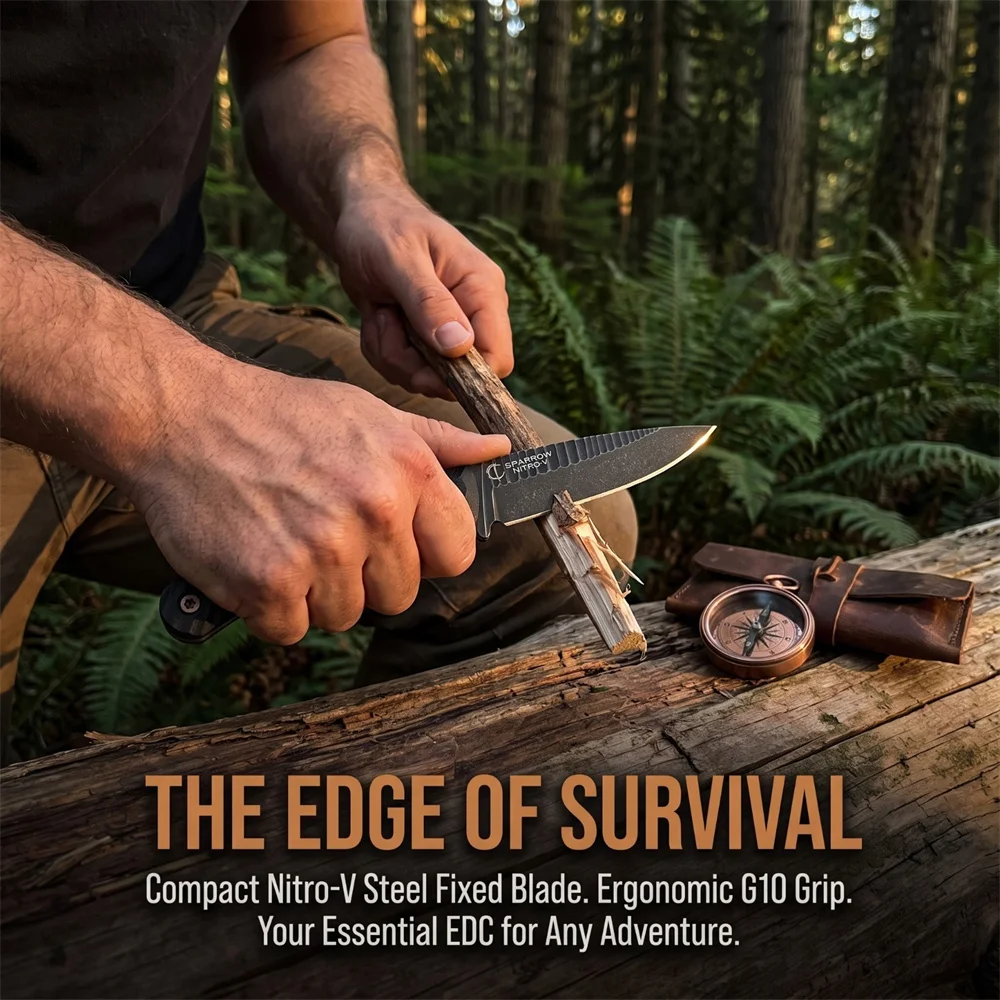 Faca de lâmina fixa com estrut - Survival Knife Full Tang avaliação e preço