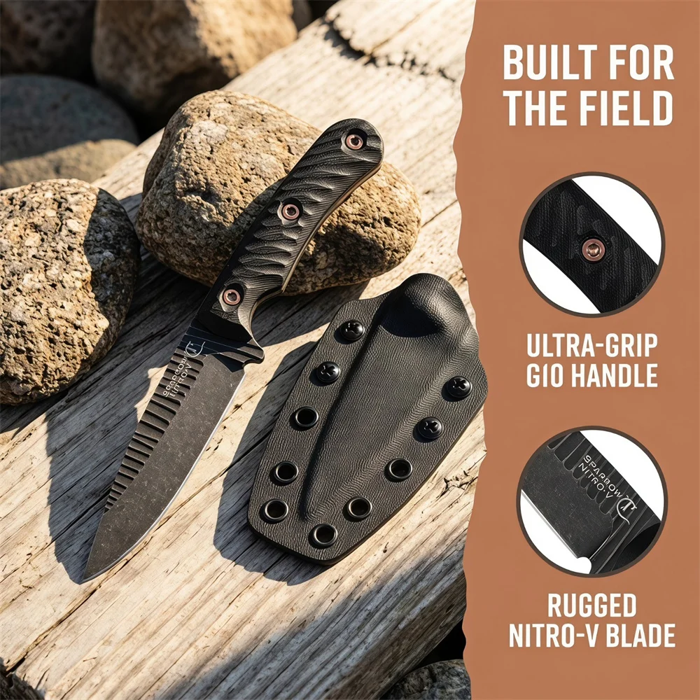 Faca de lâmina fixa com estrut - Survival Knife Full Tang avaliação e preço